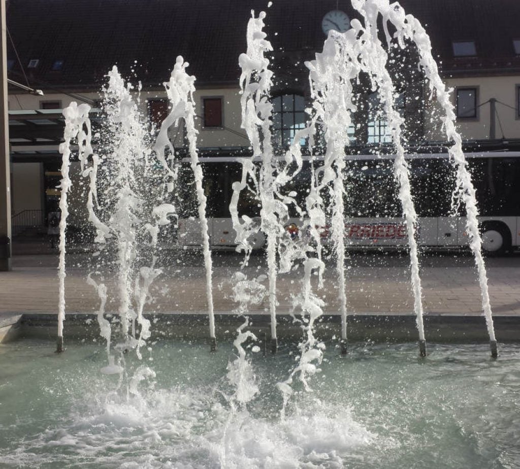 Water fountains produce background noise that resembles white noise.